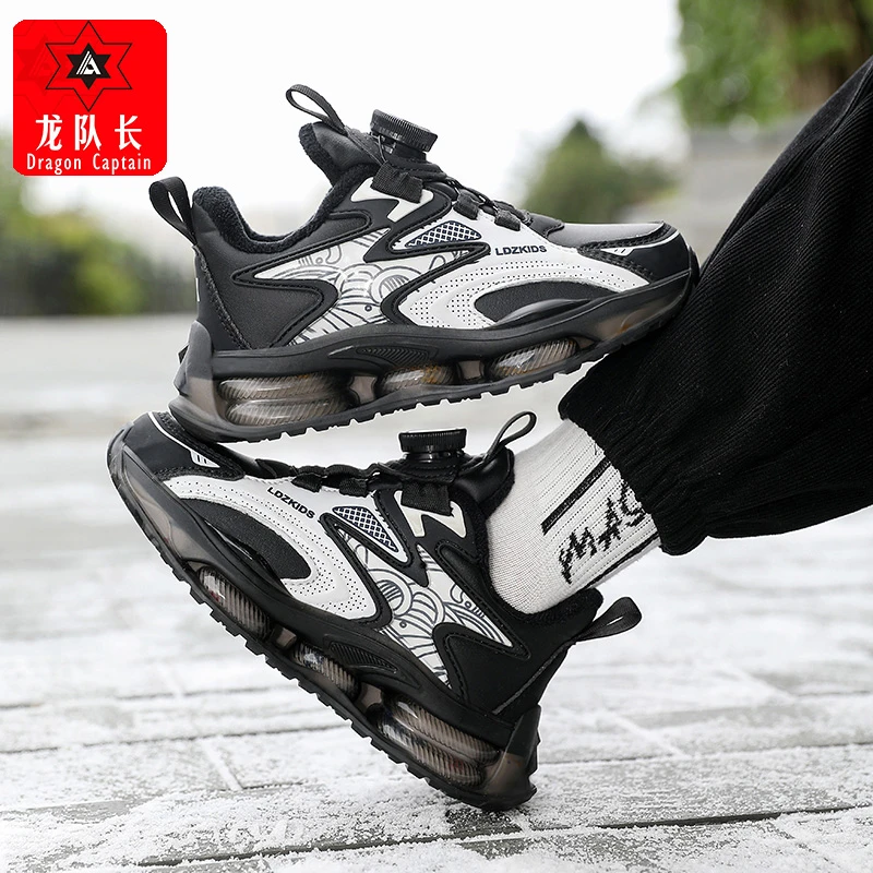龙队长冬季加绒保暖儿童百搭中大童跑步运动鞋28-39码520