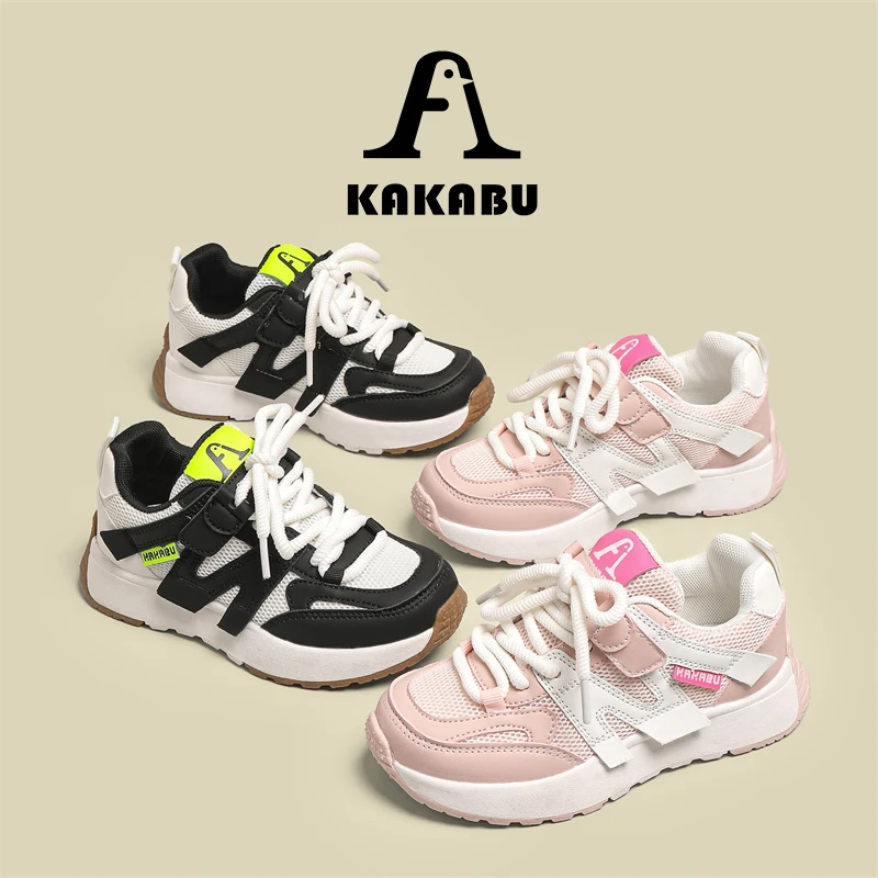 秋季爆款厚底儿童老爹鞋透气网面防滑软底儿童运动鞋961