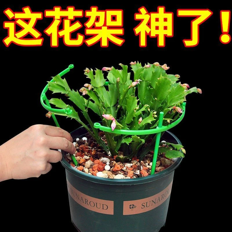 花架子室内家用蟹爪兰莲花圆形支架子支撑杆护叶架拼接绿植爬藤架