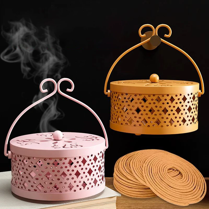 蚊香盘加大加深蚊香盒家用带盖防火接灰盘支架 户外野钓驱蚊钓鱼