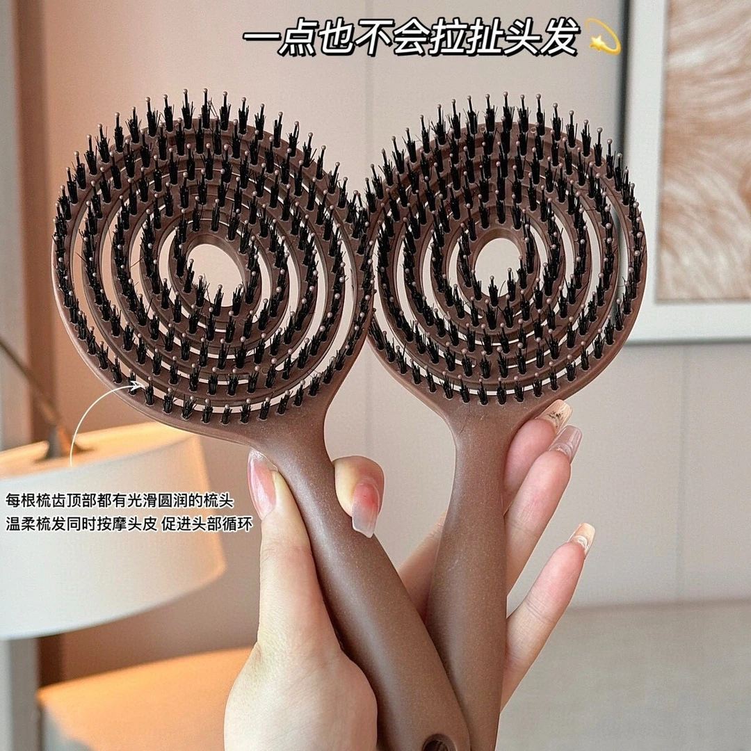 便携式镂空按摩梳子改善枯燥按摩头皮促进发根血液循环养护秀发