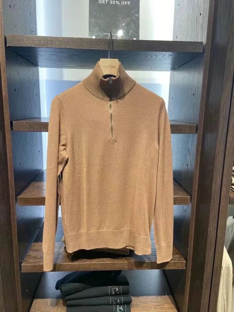 全新未使用 BURBERRY/博柏利 博柏利 男士高领羊毛羊绒混纺针织衫