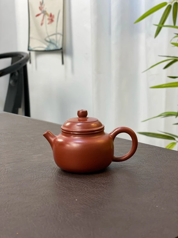 德钟壶约110毫升纯手工潮州小容量手拉壶红泥小品壶薄胎泡茶壶