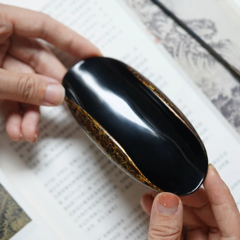 奢侈品紫光檀高端红木中国非遗大漆茶则轻奢必备茶具东非黑黄檀