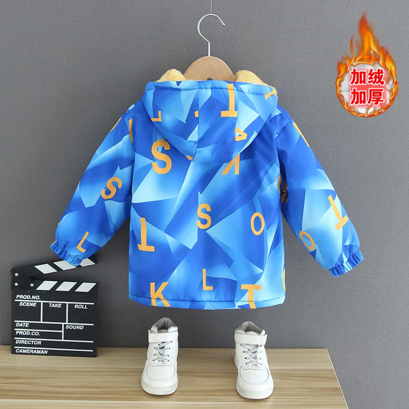 男童棉服冬装2024新款宝宝棉袄洋气潮外套加绒派克服儿童加厚