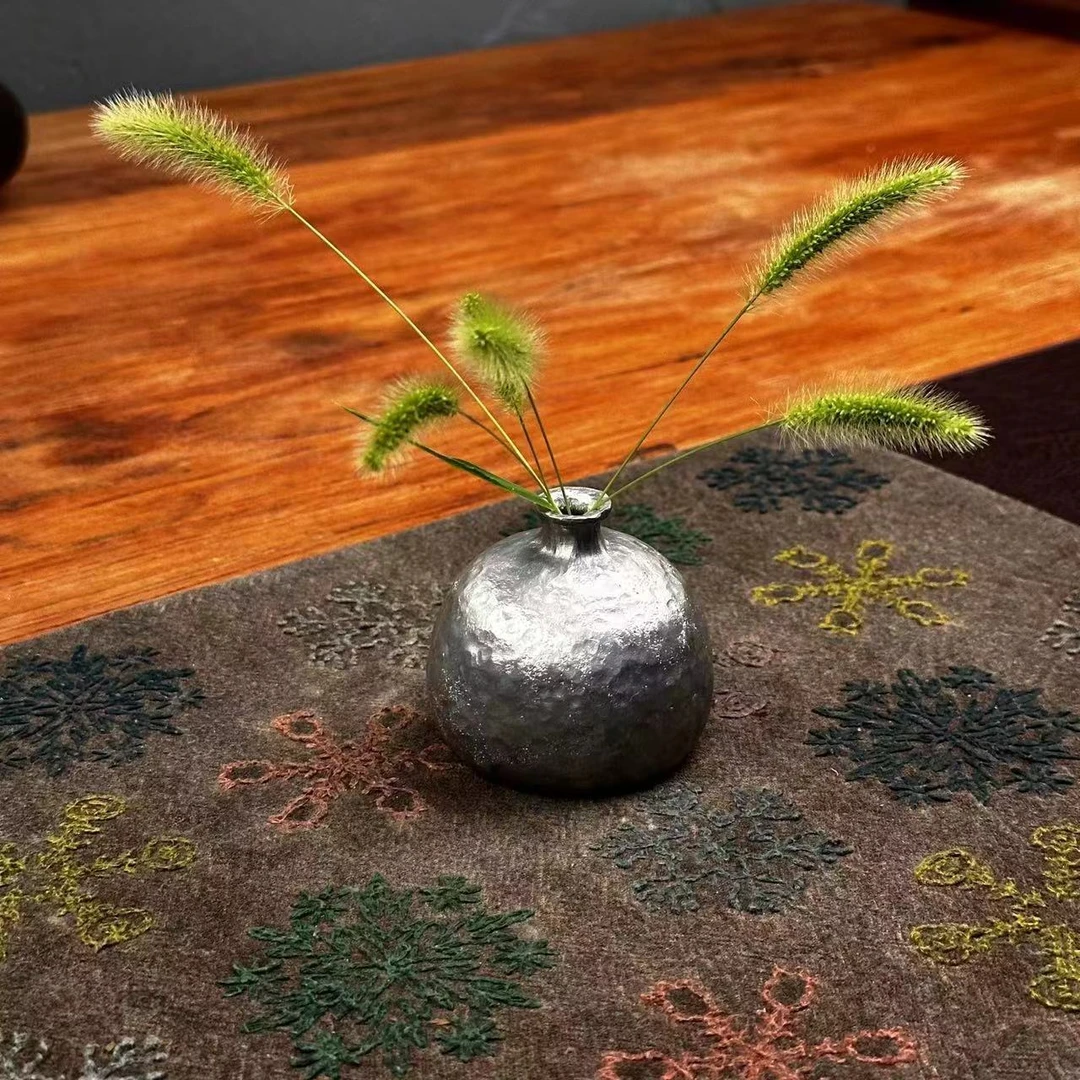 足锡全手手打胖墩墩花器花瓶