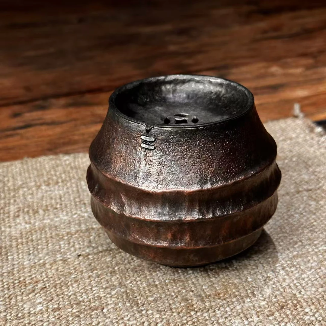 铜底锡盖手工补丁建水罐罐