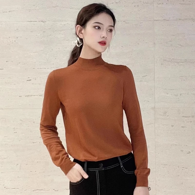 商场同款24秋冬款女士毛衣时尚百搭修身半高领针织羊毛衫1399330