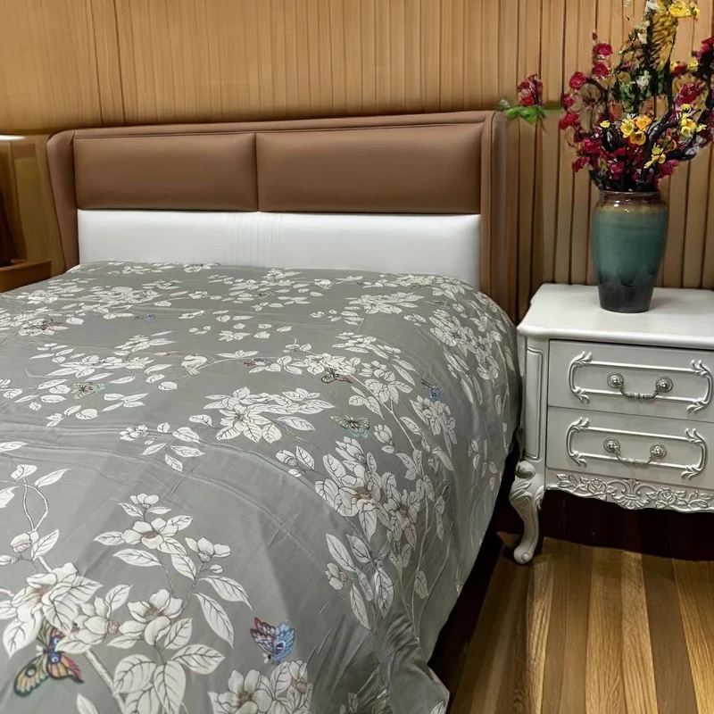 轻奢款四件套 莱赛尔纤维 柔软舒适双面加厚印花双层加大花型