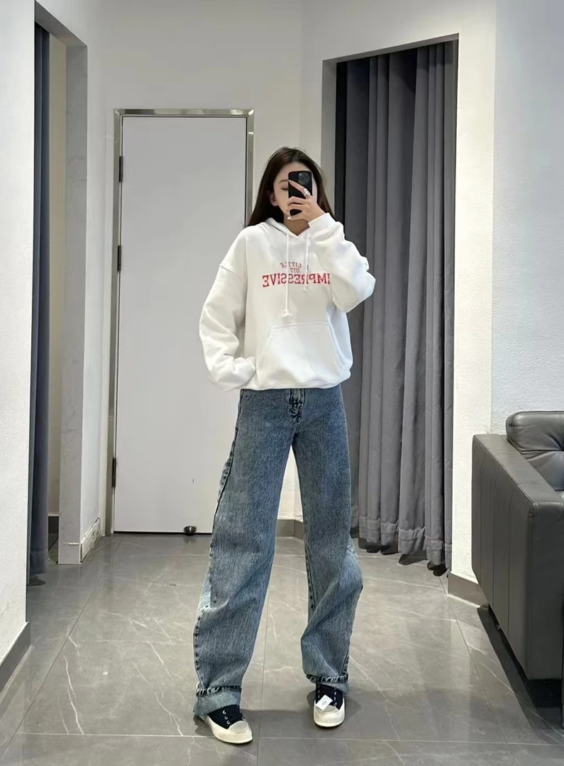 （NO退NO换）F3432秋冬新款宽松百搭加绒带帽卫衣