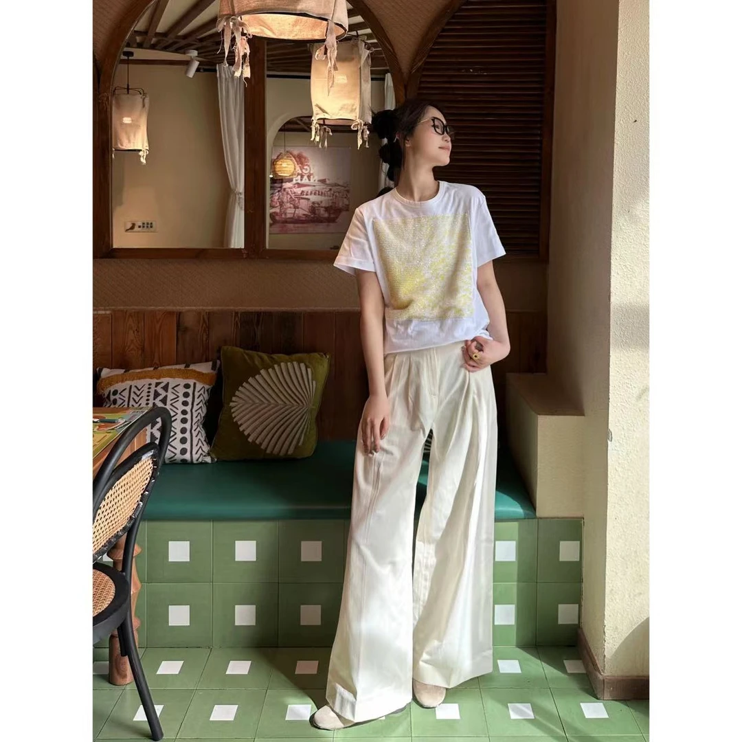 (NO退NO换）F3120新款前褶阔腿高腰休闲裤