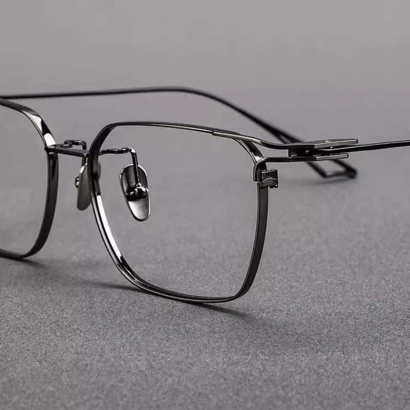 木川眼镜框男款超轻钛架复古方框可配度数近视镜片时尚设计师日系