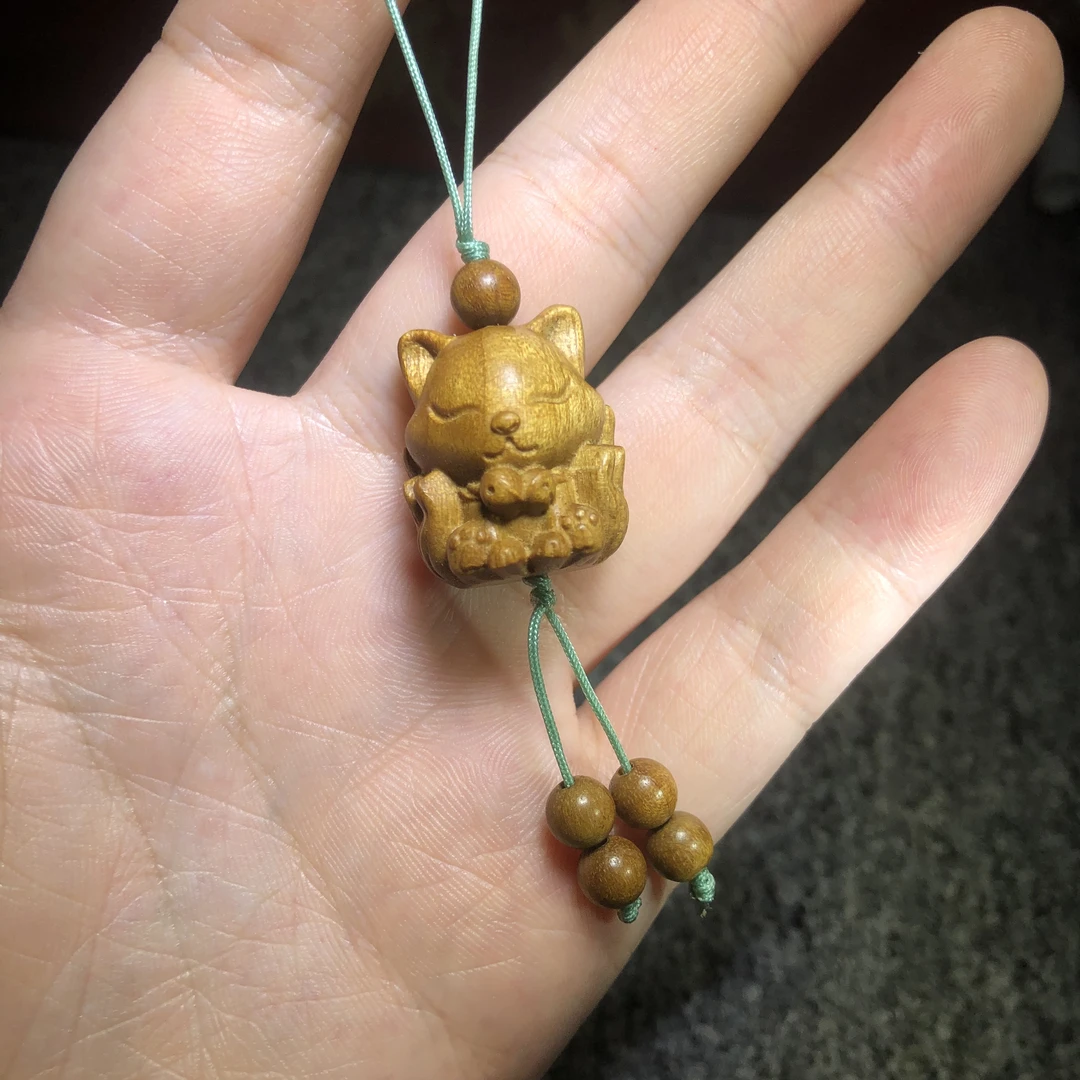 风华文玩 金丝楠木小九挂件