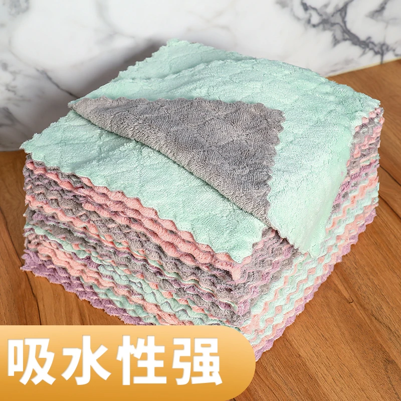 洗碗布厨房专用抹布百洁布用品家用清洁方巾擦桌子吸水加厚不沾油