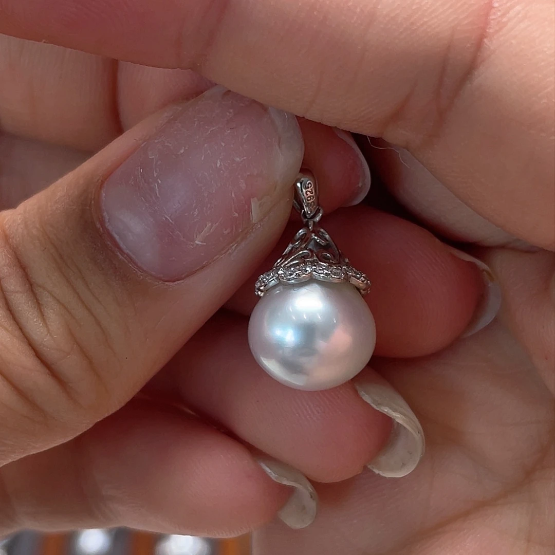 海水珍珠颈饰银S925镶嵌