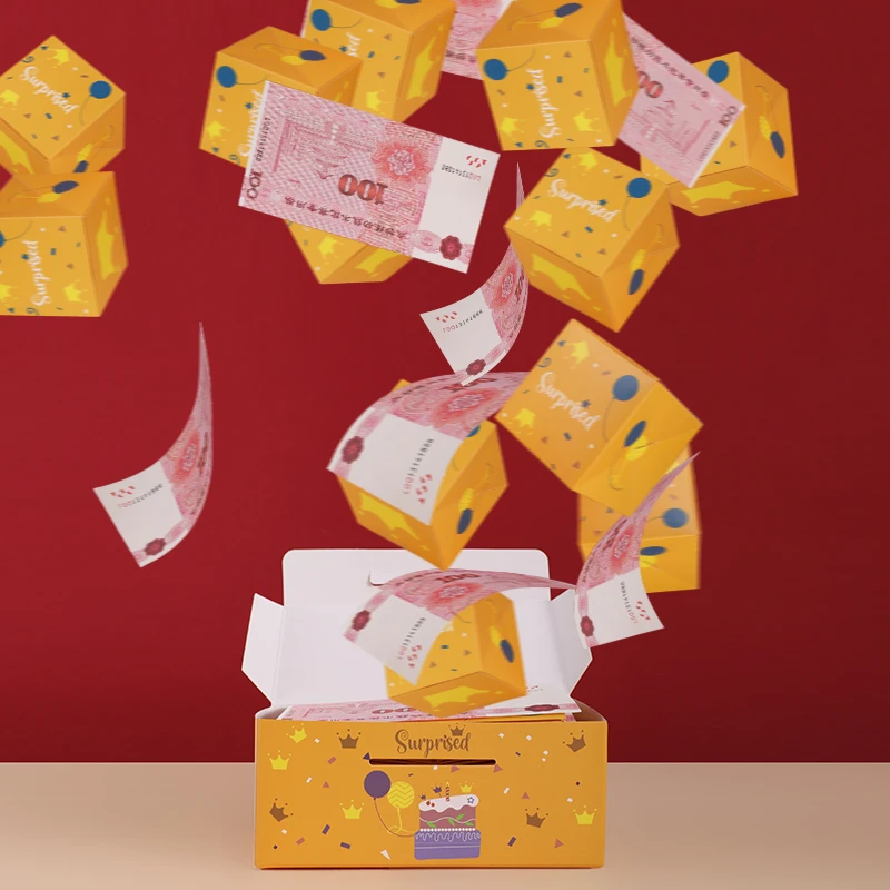 惊喜弹跳盒子爆炸红包弹射盒喷钱装钱的跳跳盒生日七夕情人节礼物