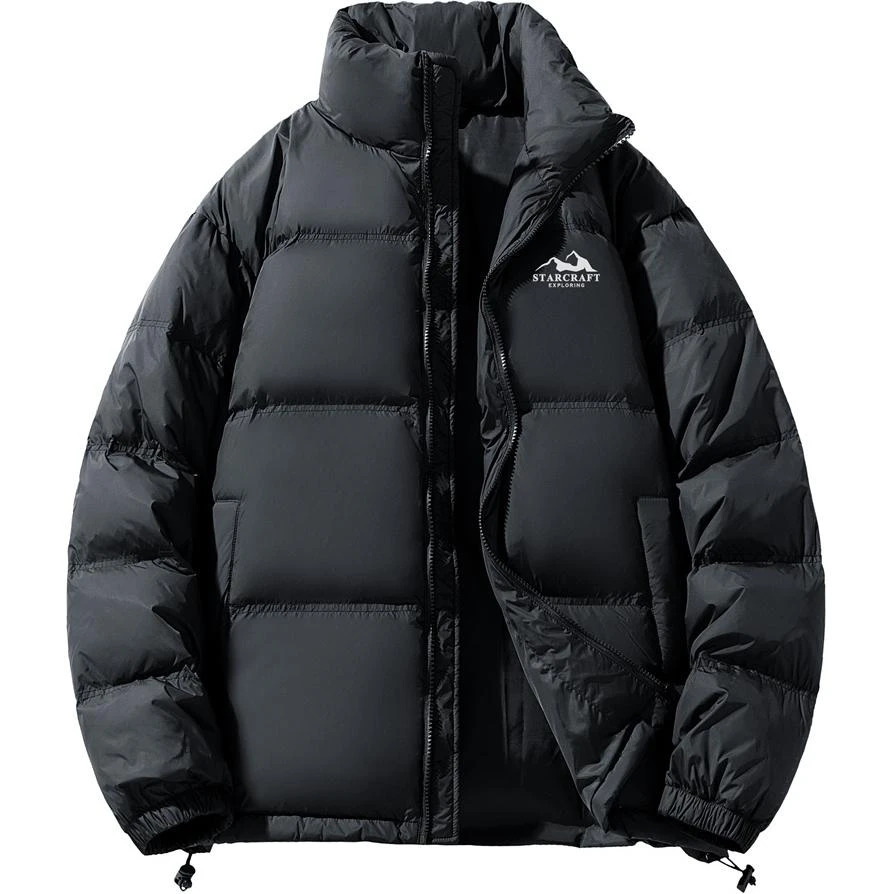 星际者 基础款户外运动保暖宽松舒适拉链面包立领羽绒服 男女同款