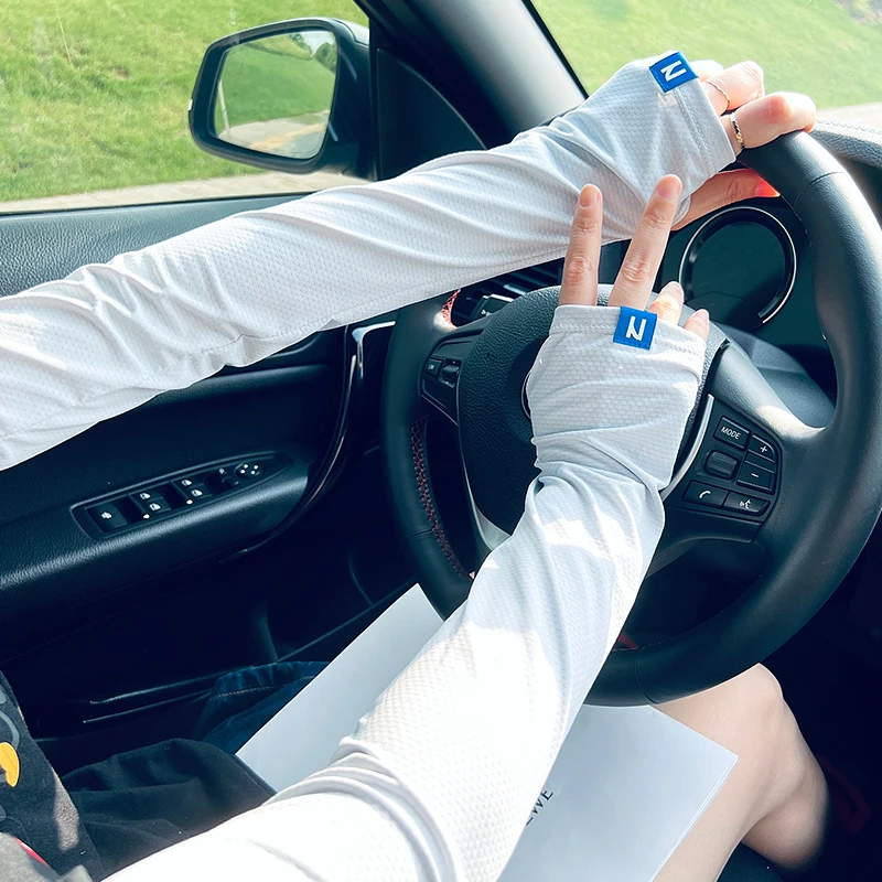 防晒冰丝遮手袖套长手套袖子护手臂夏天开车神器时尚男女防紫外线