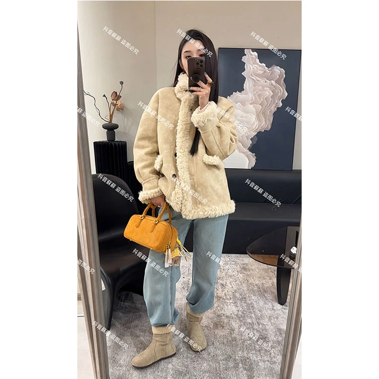 ZX6020皮毛一体时尚加厚外套女冬季新款小个子上衣潮