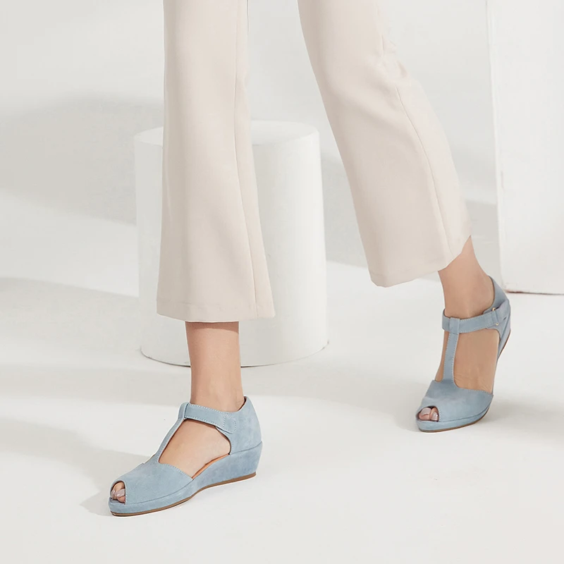 韦恩Wayneflex女单鞋鱼嘴凉鞋软底立体减震浅口鞋防滑4117