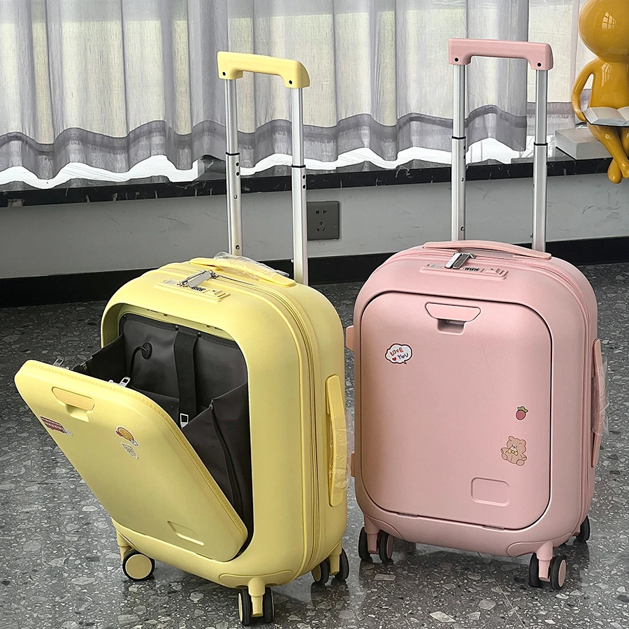 新款18寸多功能儿童拉杆箱开口轻便行李箱20寸登机学生旅行箱男女