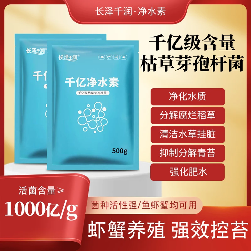 千亿枯草芽孢强效分解有机质防控青苔生长水草挂脏净化水质药剂