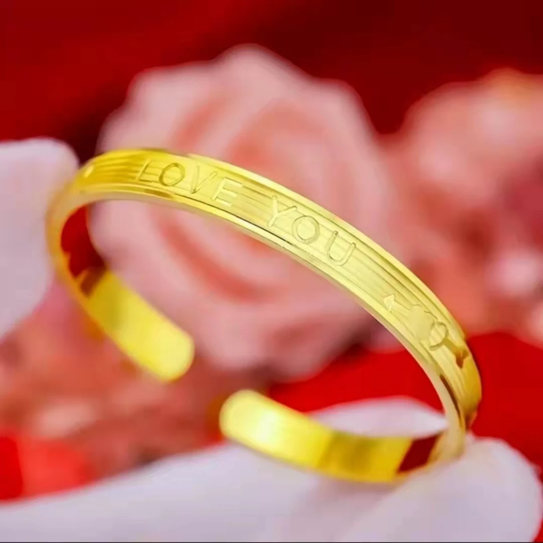 合金手镯 开口爱心手镯