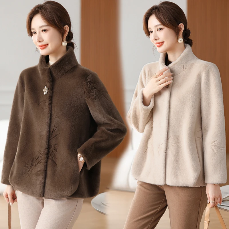 111妈妈装气质洋气短款中老年时尚中年秋冬