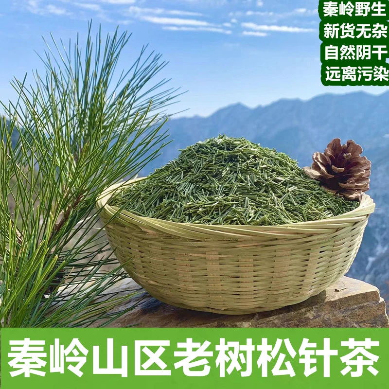 秦岭野生松针茶叶全松茶马尾松针茶白松针茶阴干松针中药材泡茶