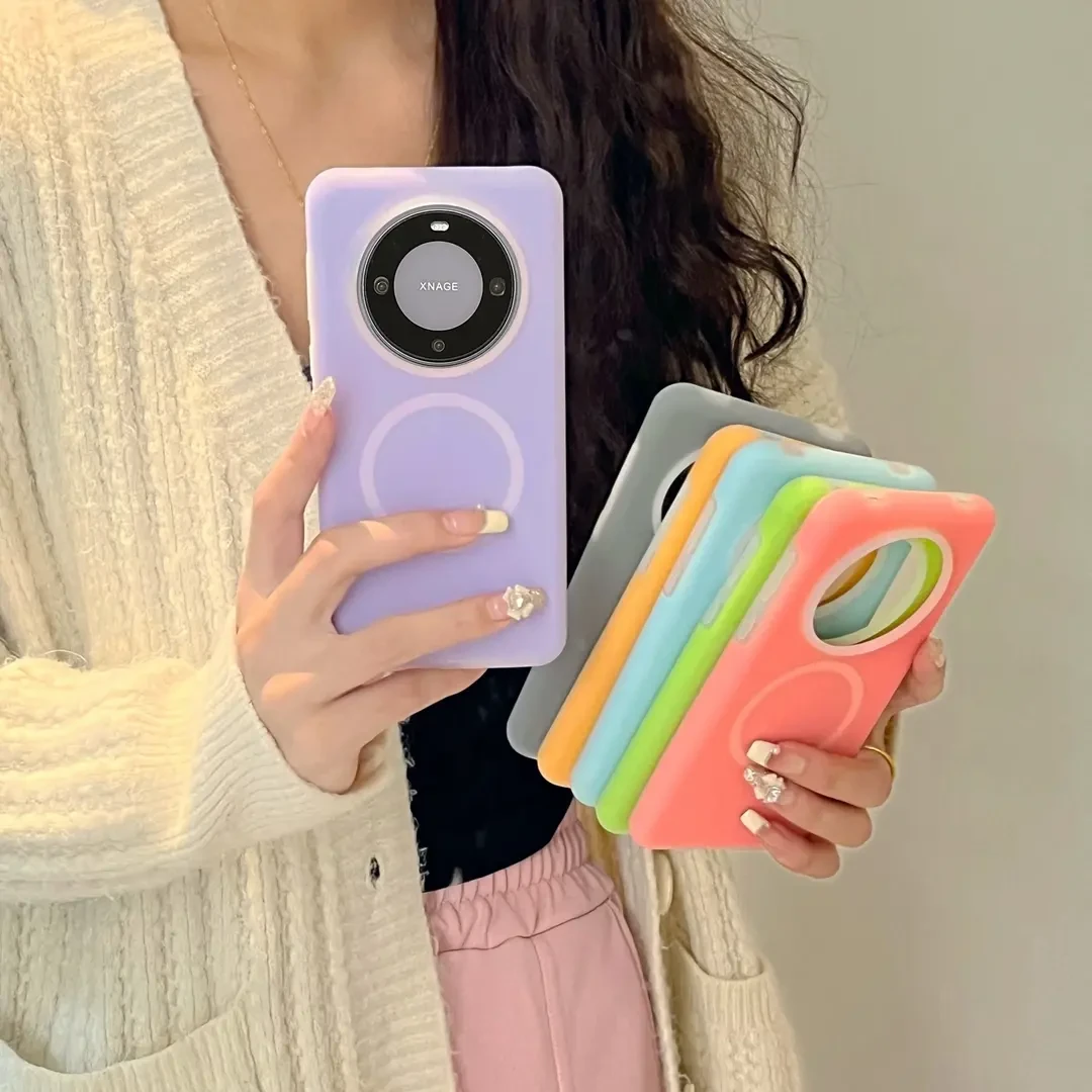 倪卡陆 华为mate60pro手机壳果13冻液态硅胶磁吸mate50全包40适用