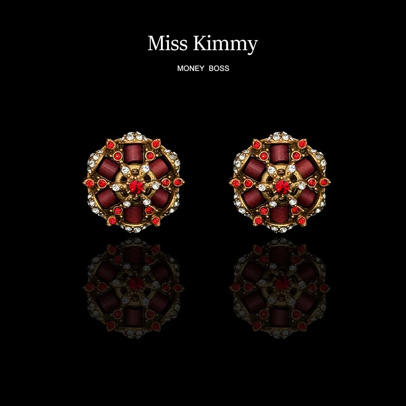 铜合金合成锆石耳饰 MissKimmy[柏林花事]复古宫廷风耳钉耳夹0204