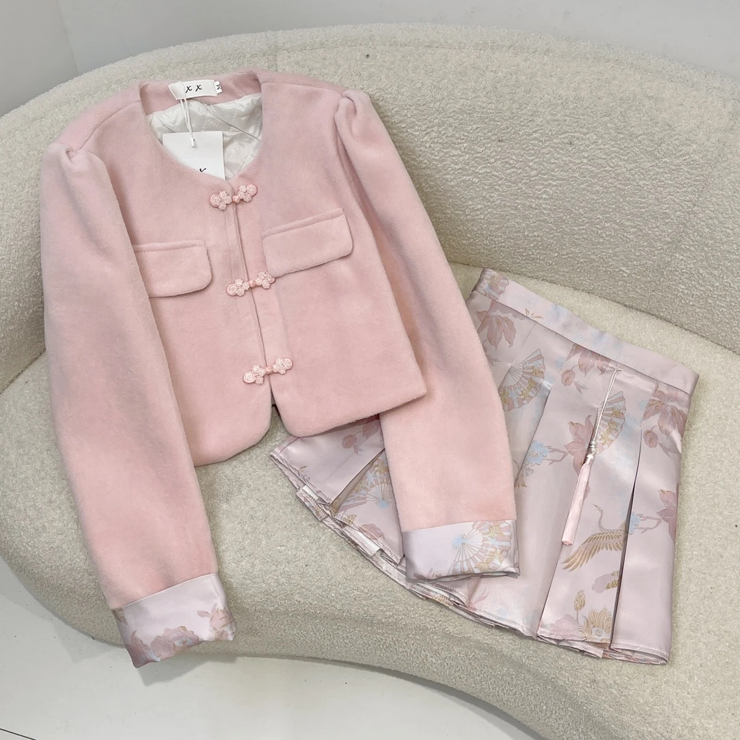 W00652新中式套装女新款套装短裙