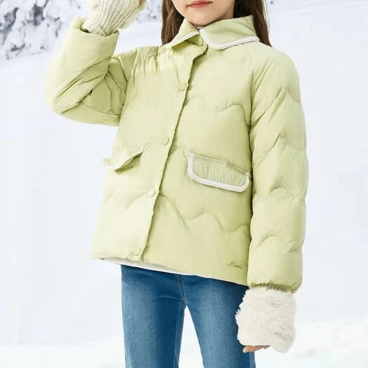 女童加厚三色羽绒服