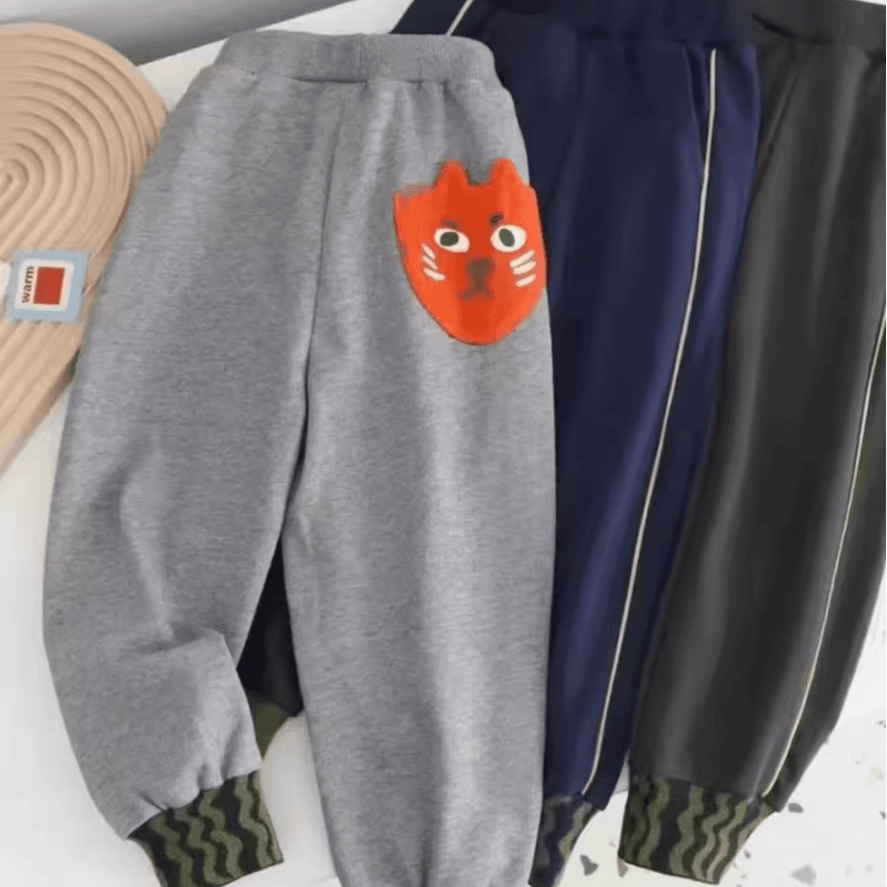 趣味狐狸口袋运动裤