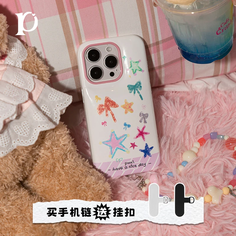 puui/噗又适用苹果手机壳iphone高级粉色立体春夏蝴蝶可爱卡通ins