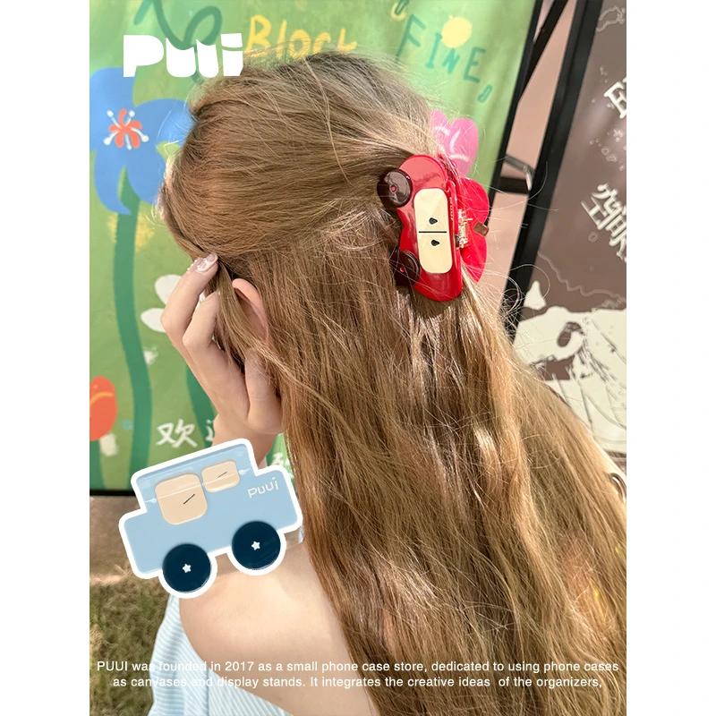 Puui原创设计新款发饰彩色抓夹小众可爱简约亚克力盘发夹鲨鱼夹女