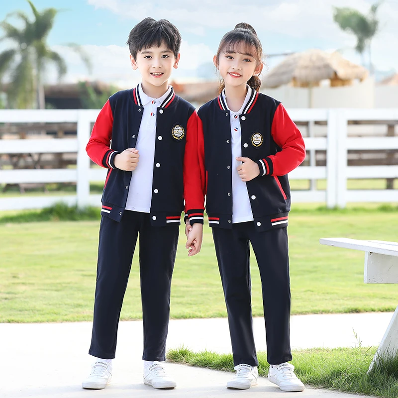 小中高学生校服春夏秋装学院风班服棒球服运动服三件套幼儿园园服