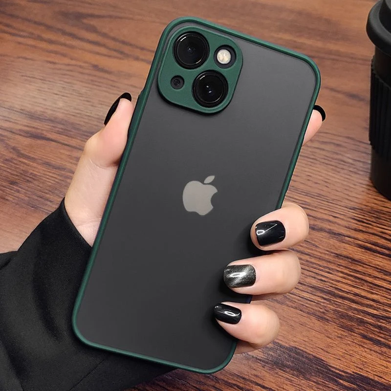 简约磨砂透明苹果15手机壳iPhone11 12 14promax精孔摄像头13女xs