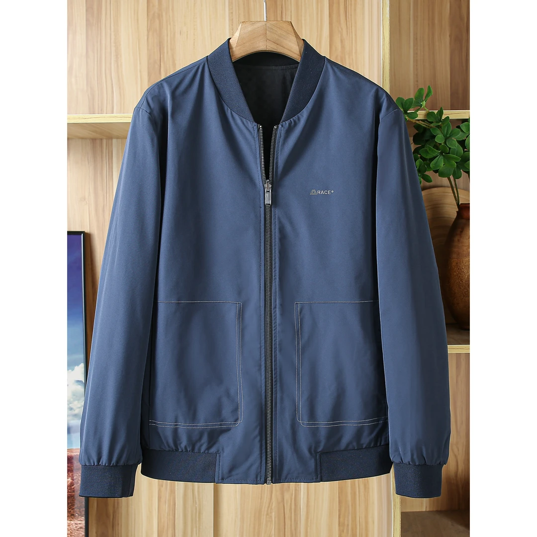 一线撤柜男装两面穿外套男夹克春秋款男款棒球领休闲双面上衣