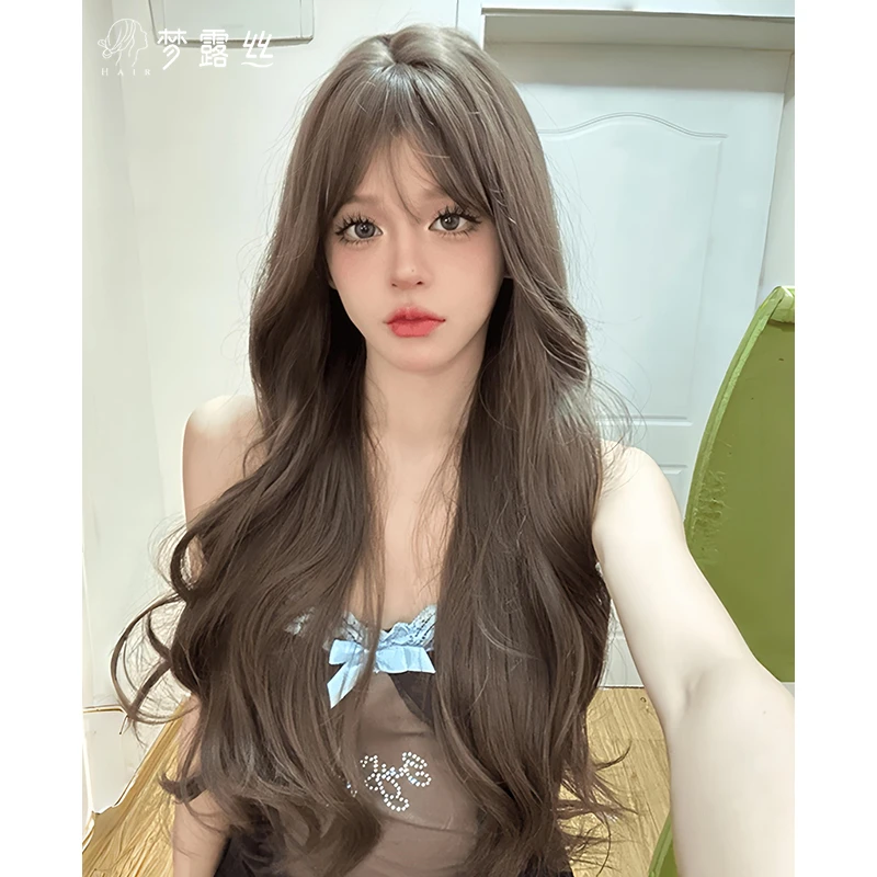 梦露丝假发冰冷心事榛果灰棕色慵懒感大波浪长卷发蓬松仿真头皮xx