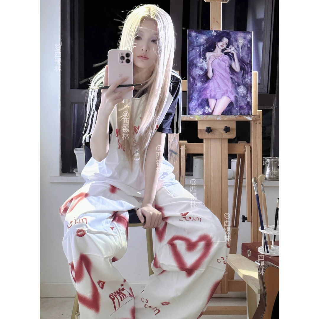 西锡林专属【奶茶米灰】假发女小额蕾丝灰金长直显白漫画感全头套