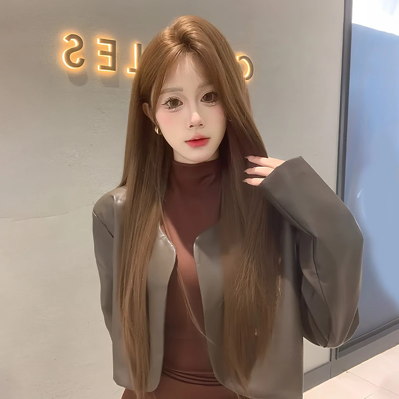 高长恭专属【戴文青木】假发女小额蕾丝长直发混血感自然透气全头套