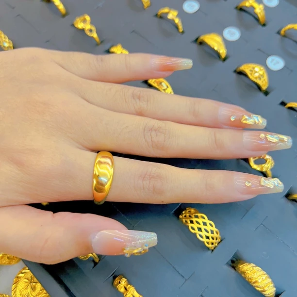 铜合金戒指 125时尚新款休闲百搭光面开口戒指久不掉色