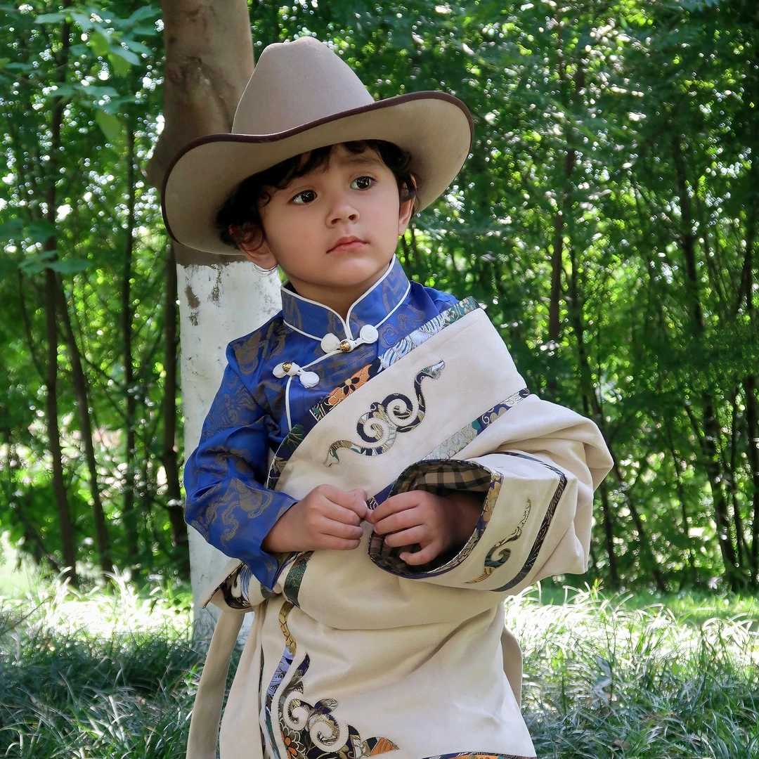 藏族儿童套装男童民族服饰夏季男孩
