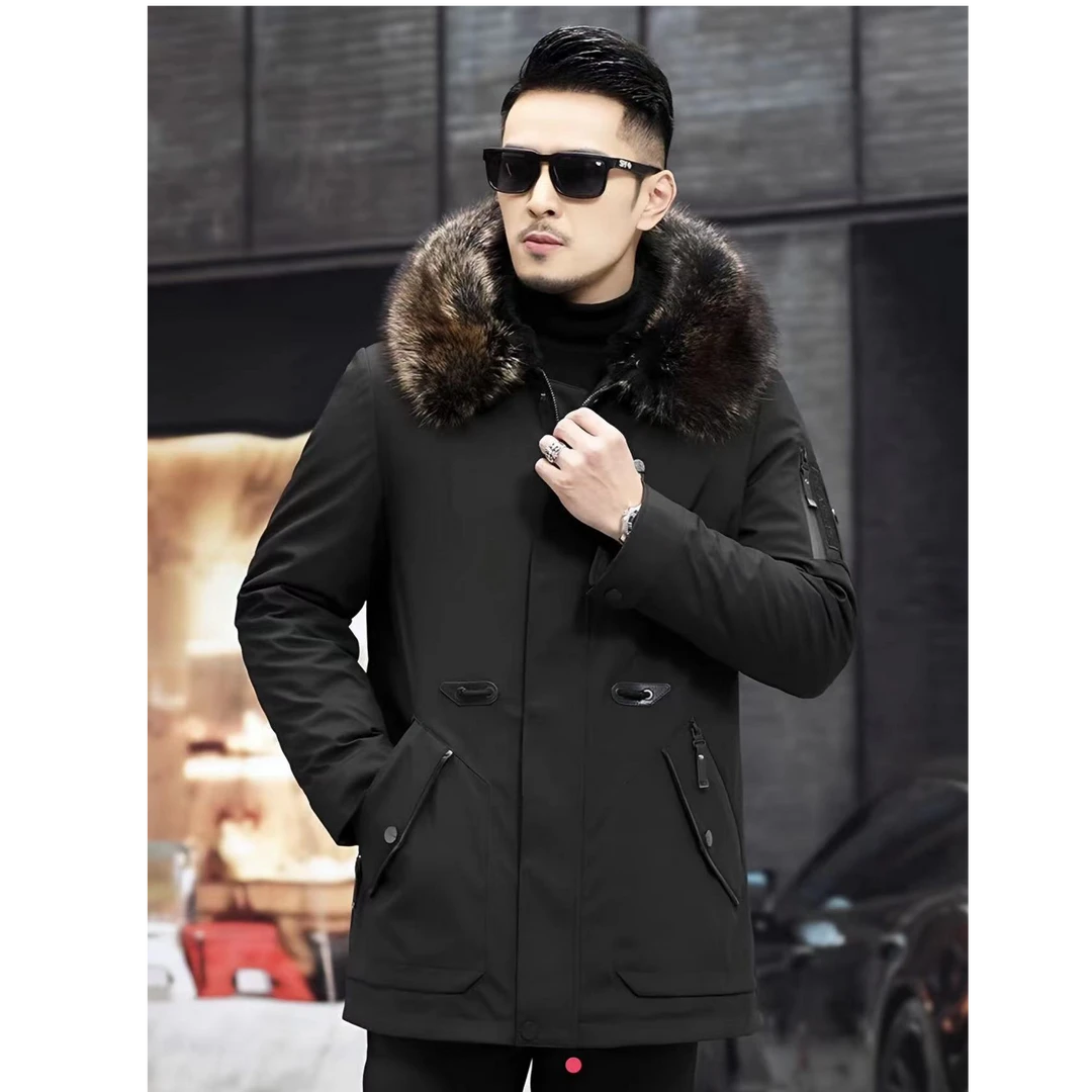 9885男士拼貂内胆派克服