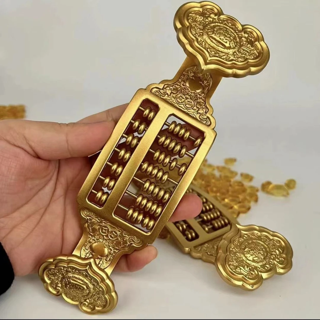 如意算盘摆件铜复古高端镂空手工雕刻高档中式工艺品金属创意礼品