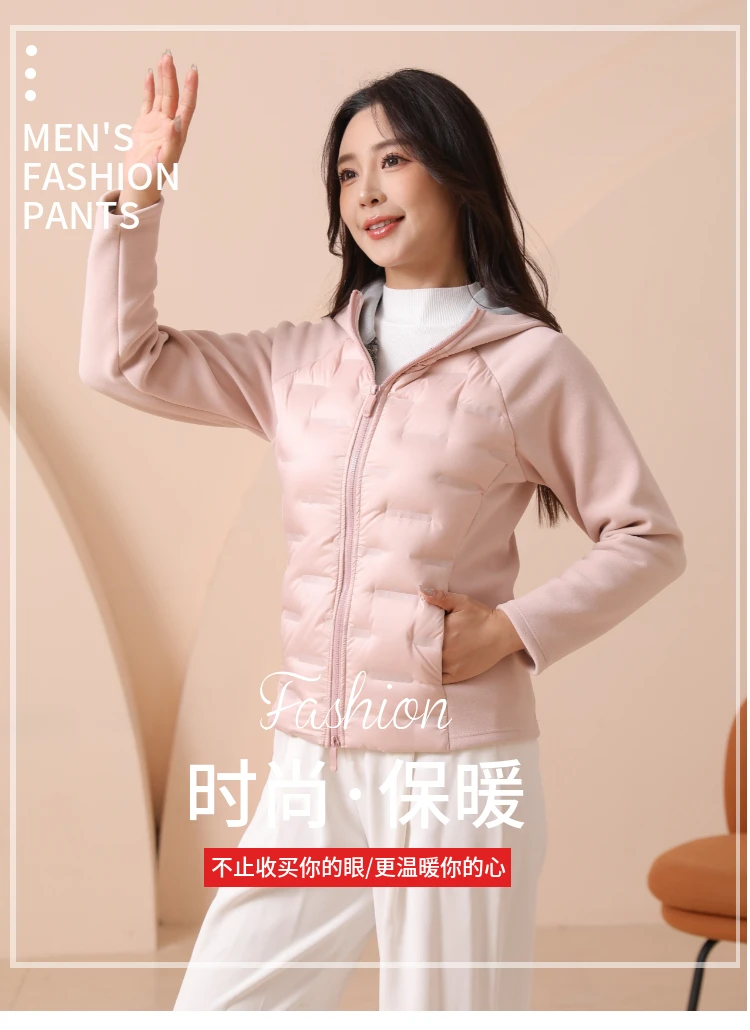 黑金时尚连帽羽绒服短款90白鸭绒822AQ