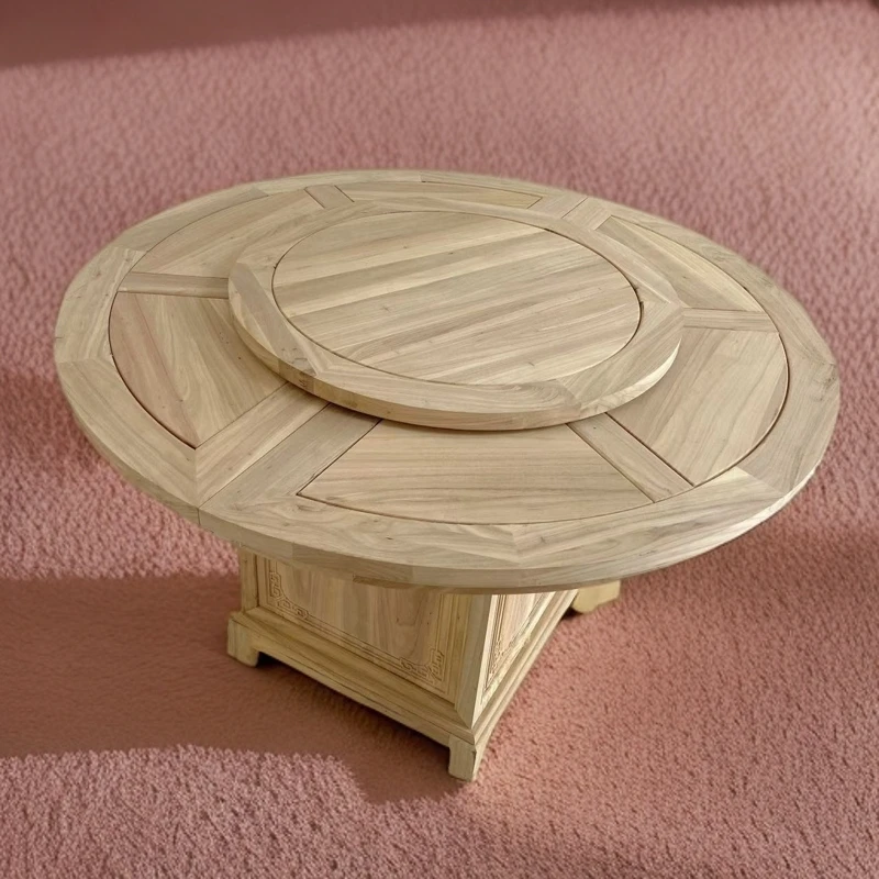 北方老榆木材质可伸缩式圆桌餐桌餐台可圆桌变椭圆桌