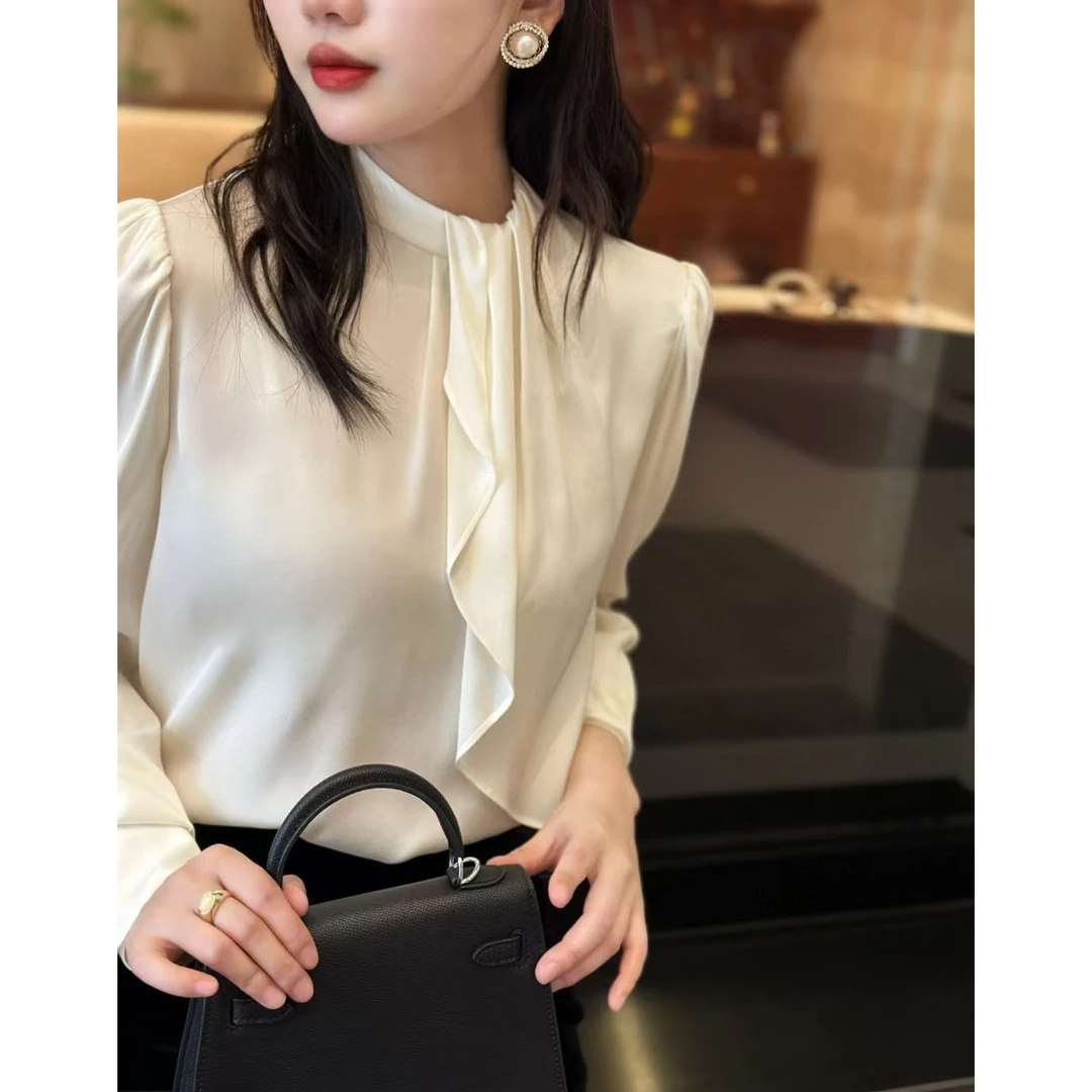 M1699 气质百搭白色长袖衬衫 衣长61款号S57306