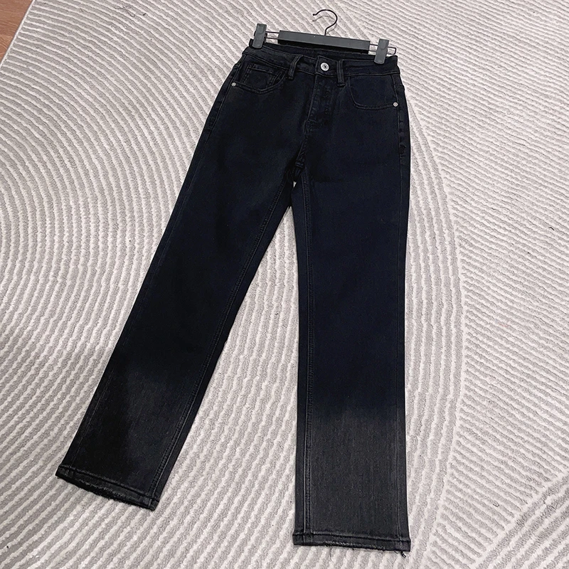 特！版衣 薄绒加绒百搭渐变黑色牛仔裤 裤长90 款号VE156